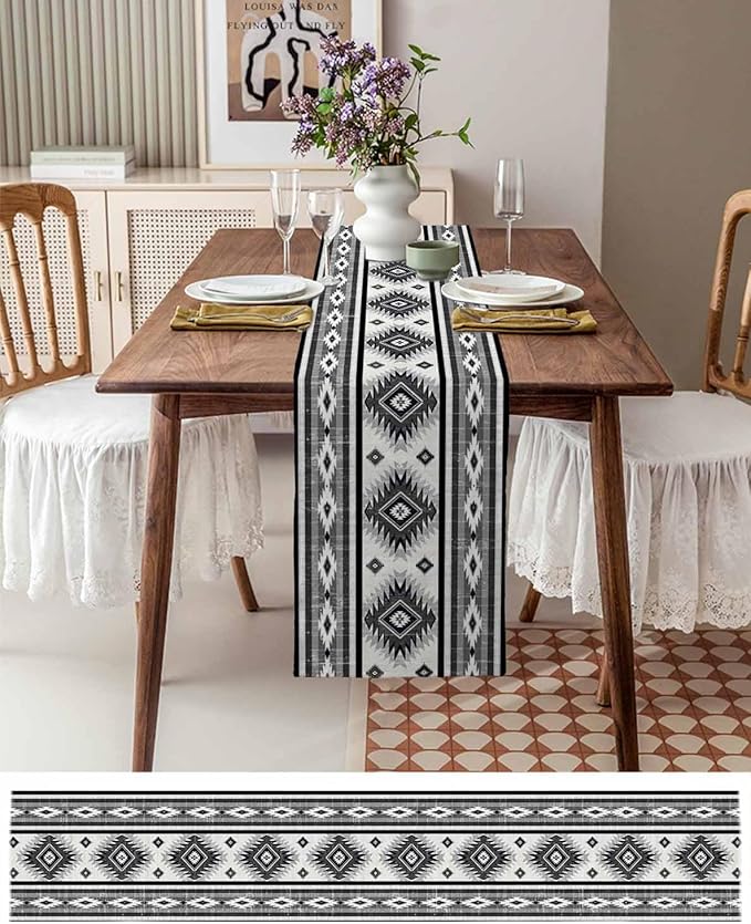 Aztec Southwest Cotton Linen Table Runner - Image 6