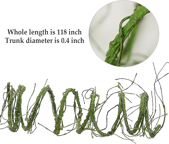 118 inch Small Green Artificial Tree Branches Grapevine Garland Ivy Willow - Image 3