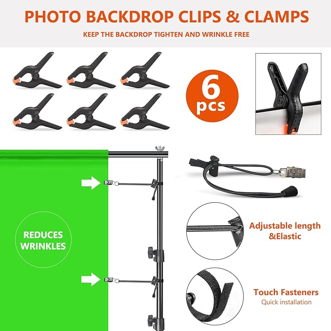 Backdrop Stands, MSKIRA Photo Backdrop Stand Kit 10ft X 7.5ft, Back Drop - Image 5