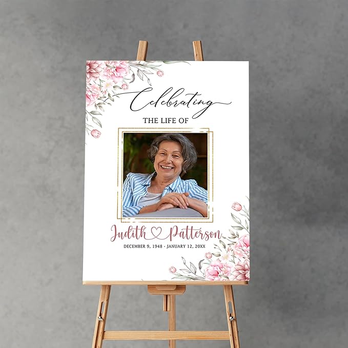 Celebration of Life, Funeral Welcome Sign, Large Memorial Poster, Funeral - Image 5