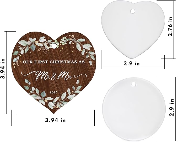 2025 First Christmas Married Ornament, First Year as Mr and Mrs Christmas - Image 4