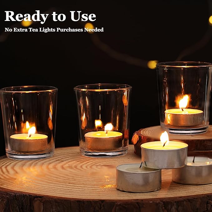 Letine 12-Pack Clear Votive Candle Holders - Image 4