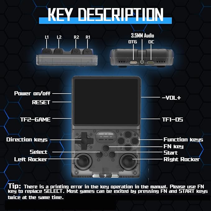 FVBADE R40S PRO Handheld Game Console 3.5 inch IPS Screen Mini Retro Console - Image 4