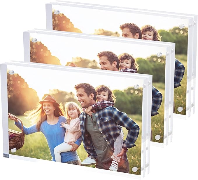 SimbaLux Magnetic Acrylic Picture Photo Frame 4x6 inches, Double Sided by SimbaLux
