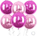 6 Pcs Hot Pink and Pink Balloons, 22 Inch Big Round Foil Balloon by Saxuxu