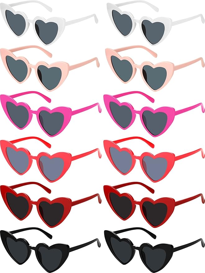 Flutesan 12 Pack Bachelorette Sunglasses Bride Bridesmaid Heart Shaped by Flutesan