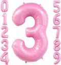 Pastel Pink 3 Balloon, Light Pink 3 Balloons Number, 40 Inch Helium Foil Mylar by BBPOOL
