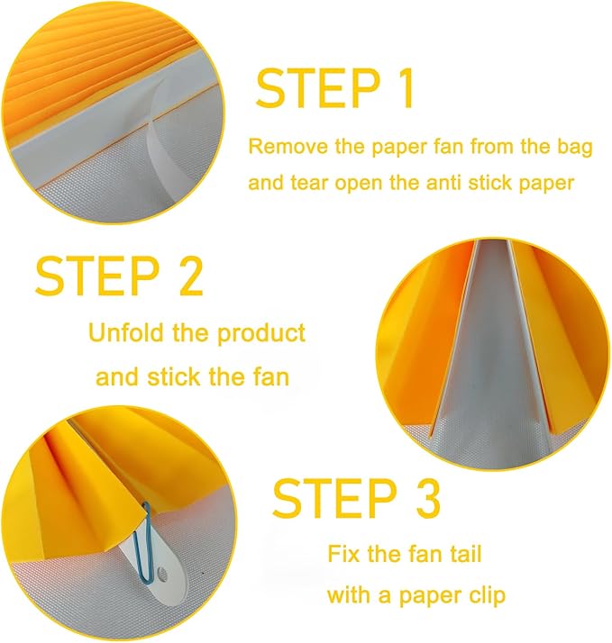 Yellow Birthday Decorations, DIY Yellow Paper Fans Hanging Decoration, Party - Image 3