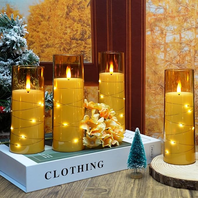 Flameless LED Candles with Timer 9 Pc Flickering Flameless Candles - Image 3