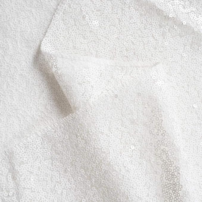 Poise3EHome White Sequin Backdrop Curtains, Sequence Wedding Party Background - Image 4