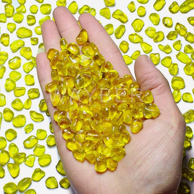 WAYBER Glass Stones, 1Lb/460g Irregular Sea Glass Pebbles Non-Toxic Artificial - Image 5