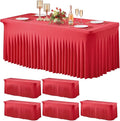 Wish Care 6 Pack Red Spandex Table Clothes by WishCare