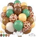 Jungle Balloons, 12 Inch Green and Brown Balloons, Sage Green Brown Apricot by Saxuxu