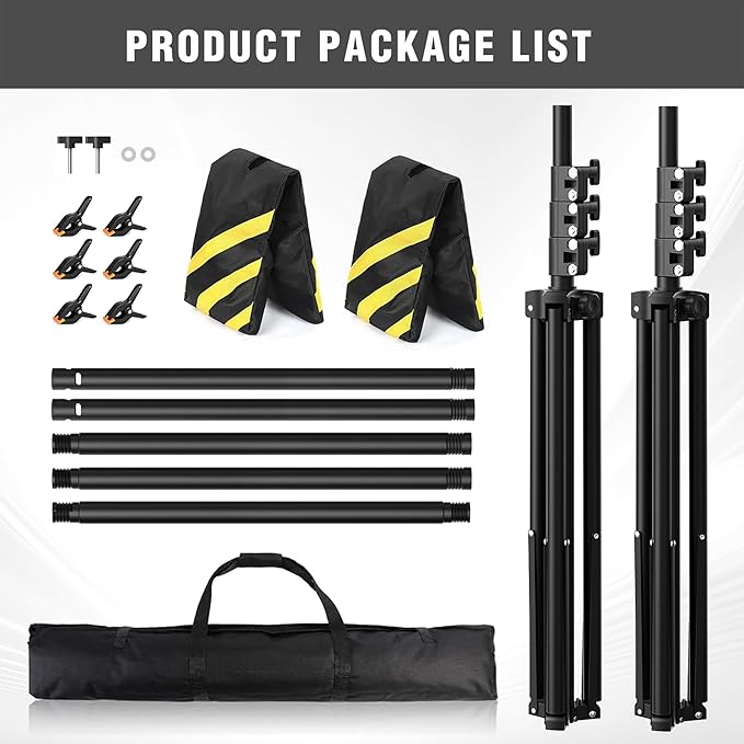 Backdrop Stand 10 x 7.5 FT for Photography Studio, Adjustable Photo Backdrop - Image 6