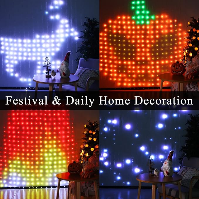 JMEXSUSS App-Controlled Color Changing Curtain Lights, 400 LED RGB String Lights - Image 5