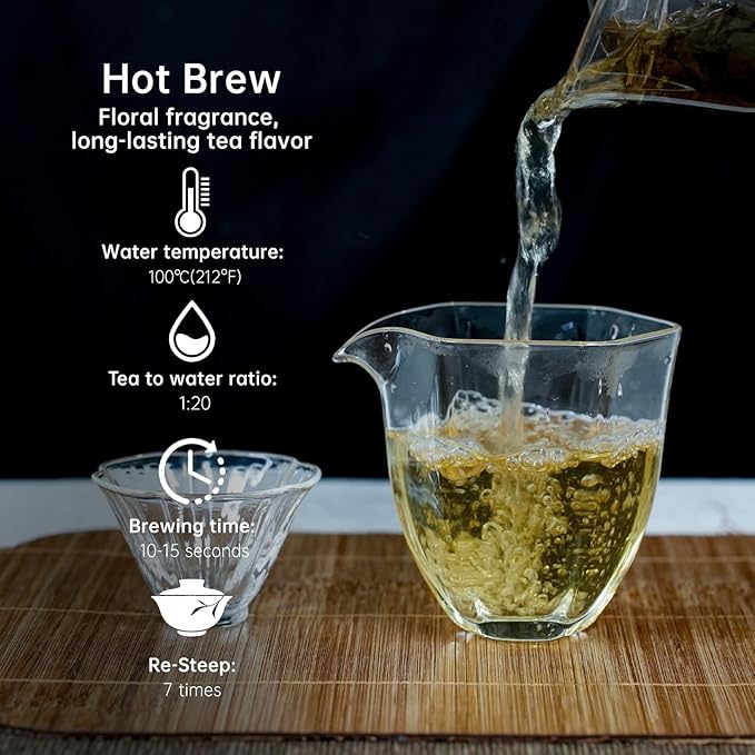 iTeaworld Jasmine Oolong Loose Leaf Tea, Fujian Anxi Tieguanyin Whole Leaf - Image 4