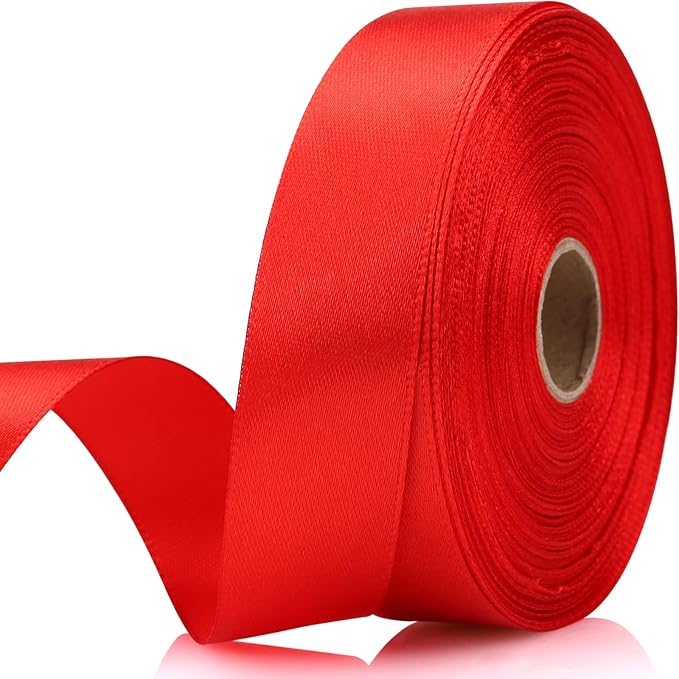 Red Satin Ribbon 7/8 Inch 30 Yards by Unknown