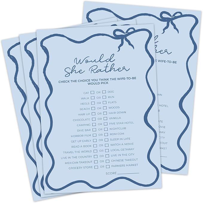 DEEKA 30 PCS Bridal Shower Games Card by DEEKA