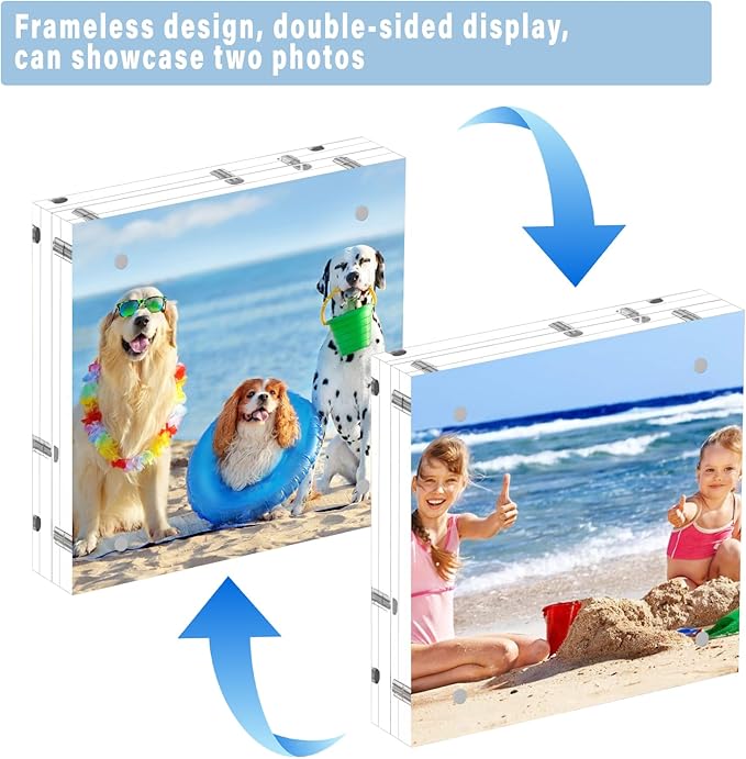 HELPLEX 5 Pack 5x5 Acrylic Picture Frames, 20mm Thicker Frameless Clear Frame - Image 4