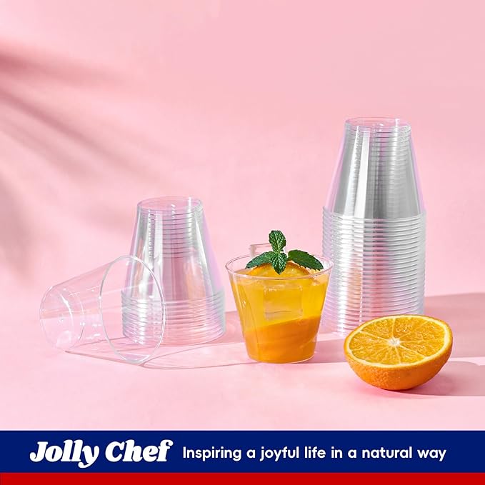 JOLLY CHEF 5 oz 100 Pack Small Clear Disposable Cups, Disposable Plastic Shot - Image 3
