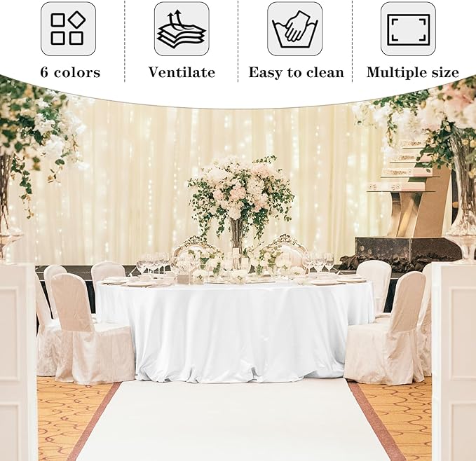 Fitable 6 Pack White Tablecloths - Image 6