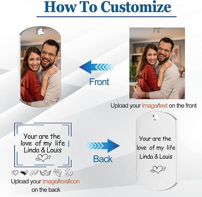 Custom Keychain with Picture, Personalized Keychain with Engraved Photo/Text - Image 4