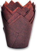 Large size Brown Tulip Baking Cups 2-1/4" x 4" Greaseproof paper baking cupcake by MyBakning