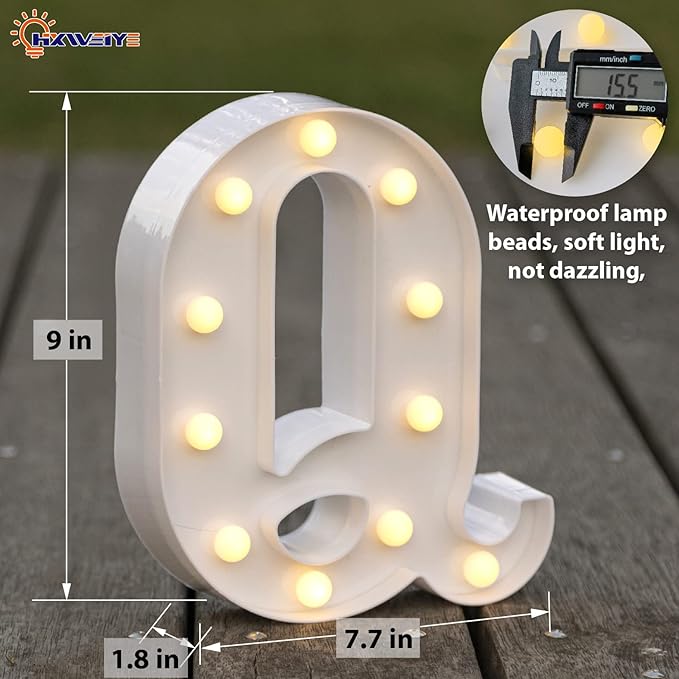 LED Marquee Letters Lights Sign-Q, HXWEIYE Led Letters Lights 26 Alphabet - Image 2