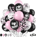 FunHot Halloween Party Balloons, 12 Inch Black Pink Confetti Balloons Bat Ghost by FunHot