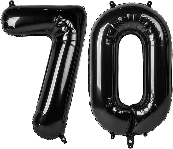 Black Number 70 Balloon, 40 Inch, Birthday Party Decorations, Anniversary & by Upgesy