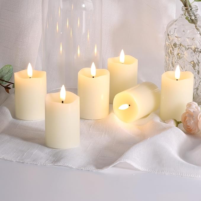 Eywamage Timer Flameless Votive Candles 2 inch x 3 inch, Flickering Small LED - Image 4