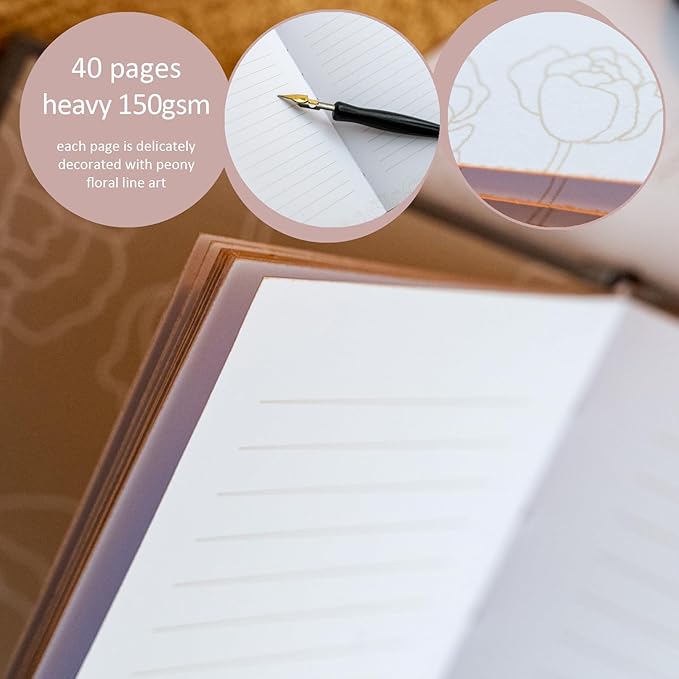 GSM Brands Wedding Vow Books His and Her Hardcover, Ivory Pages - Image 3