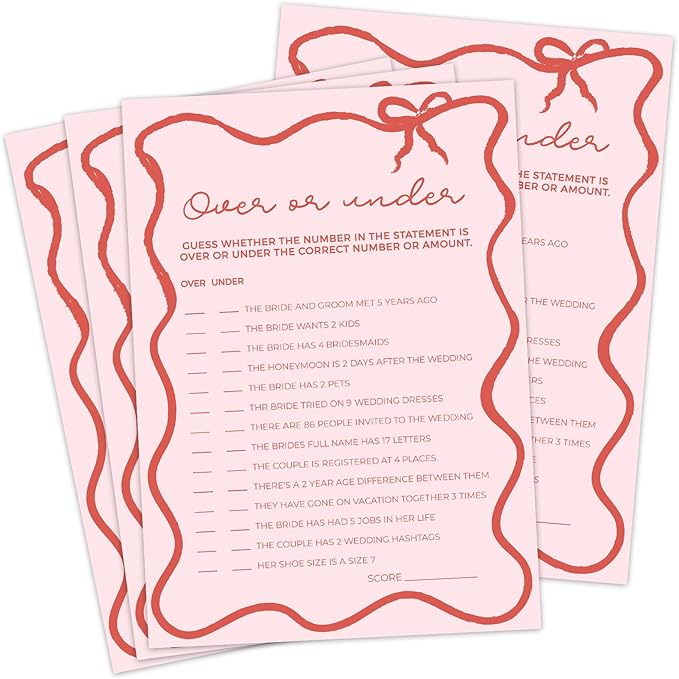 DEEKA 30 PCS Bridal Shower Games Card by DEEKA