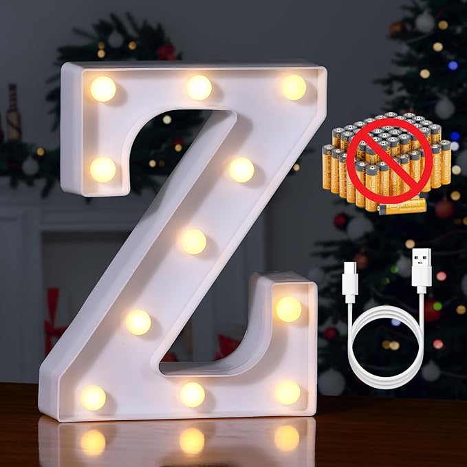 Foaky Rechargeable LED Letter Lights Sign Marquee Light Up Letters Sign by Foaky
