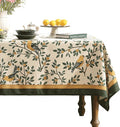 patdrea Designer Green French Linen Rectangular Tablecloth, Vintage Durable by Welcometopatdrea