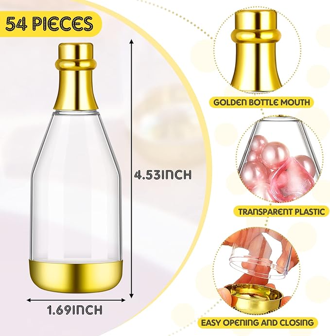 Cunhill 54 Pieces Champagne Candy Bottles Bridal Shower Favors Mini Baby Bottle - Image 2