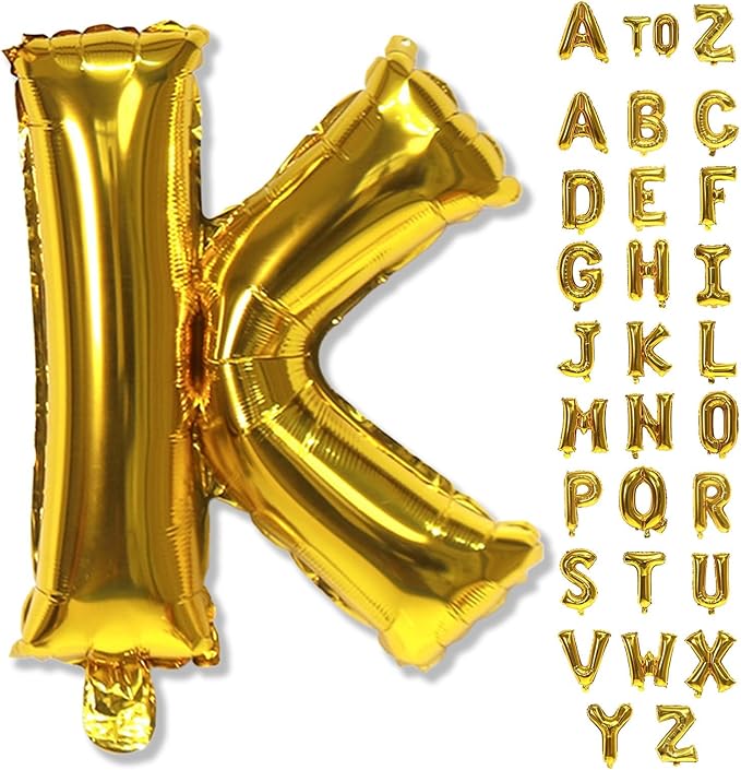 Giant K Alphabet Name Balloon, 40 Inch Helium Mylar Foil Word Balloons Letters by Lingqiang