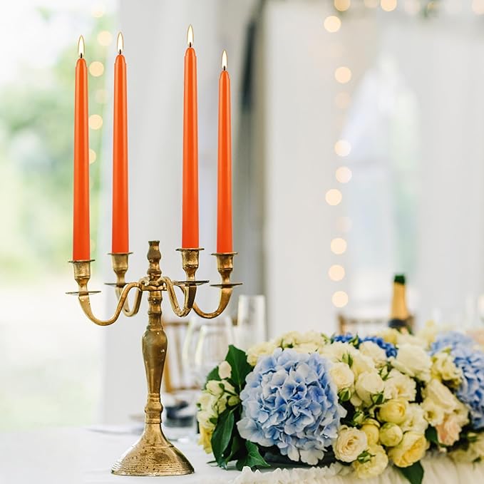 12-Pack Orange Taper Candles - Image 8