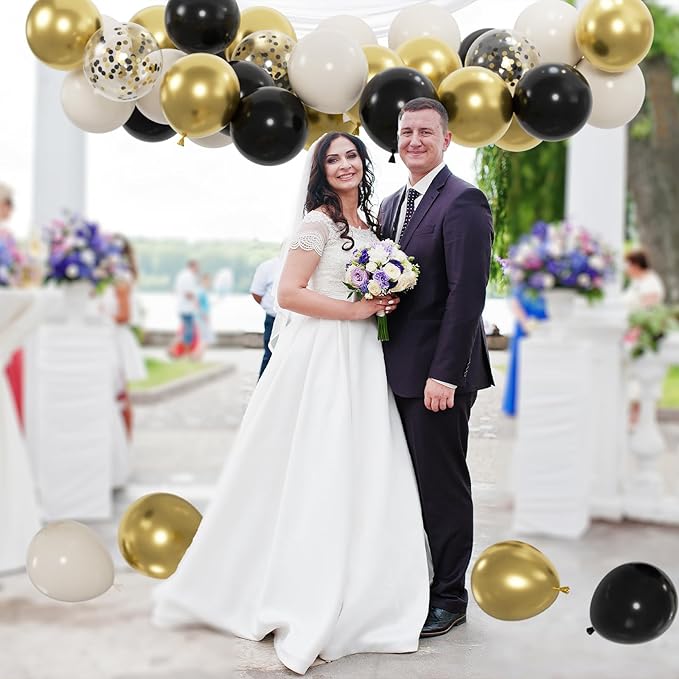 100pcs Metallic Gold Balloons, 12 inch Chrome Gold Latex Party Balloons Helium - Image 6