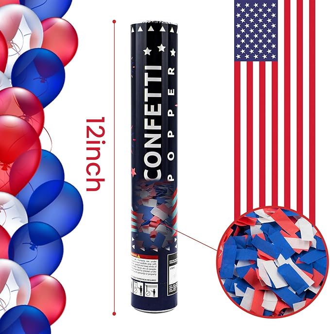 Confetti Cannon 12 Pack Multicolor Biodegradable Confetti Popper Party Confetti - Image 2