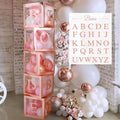 96 PC Bridal Shower Decorations Balloon Boxes Rose Gold by RegalDecorations