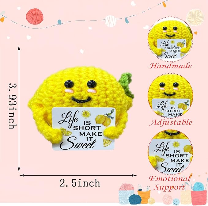 Emotional Support Crochet Lemon, Lovely Gift - Image 2