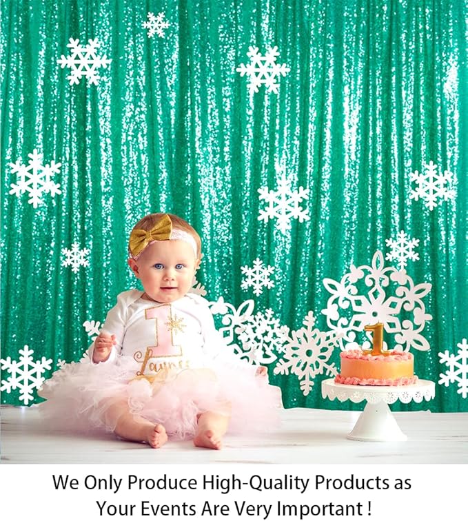 ShiDianYi 8 X 8, Ready to Dispatch, Mint Green Sequin Backdrops Photo Booth - Image 2