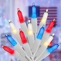 4th of July Decorations Lights Red White & Blue 100 Count 20 Feet Patriotic by Yiaht