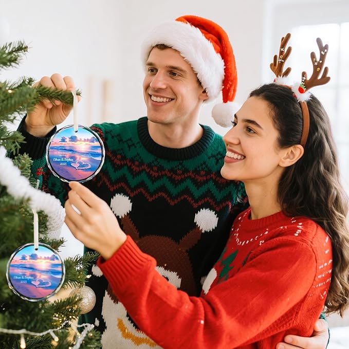 Our First Christmas Married Ornament 2025, Personalized Christmas - Image 4