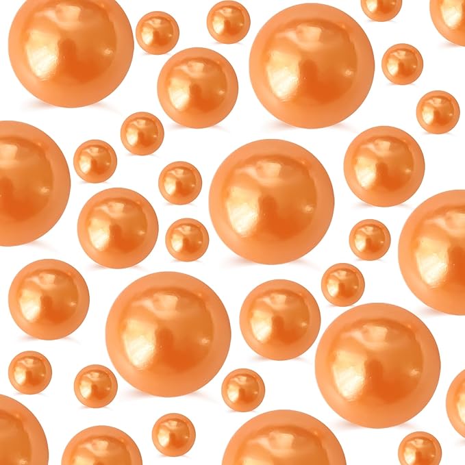 260Pcs Pumpkin Glossy Beads for Centerpiece Decor, Artifical Pearls Pumpkin by EGKamhFloatingBeadsPearls