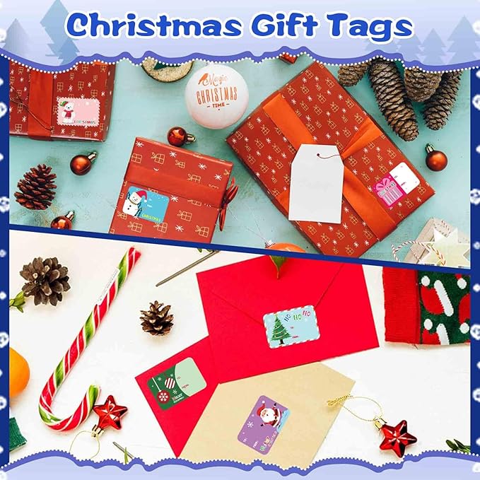 300PCS Christmas Name Tags Stickers, Self-Adhesive Christmas Gift Tags Stickers - Image 5