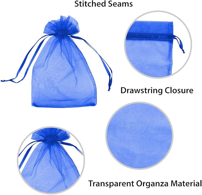 Super Z Outlet 100 Pack 5x7 Inch Mini Sheer Drawstring Organza Transparent Bags - Image 4