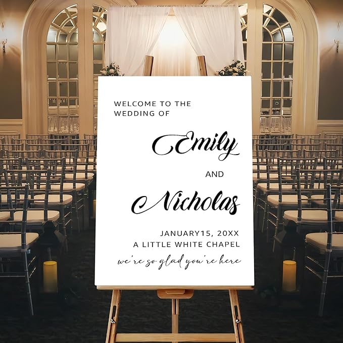Personalized Wedding Welcome Sign Template, Modern Minimalist Reception Board by Unknown