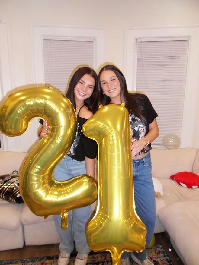 40 Inch Gold 0-9 Number Mylar Foil Balloons 2 Gold Digital Balloons - Image 3